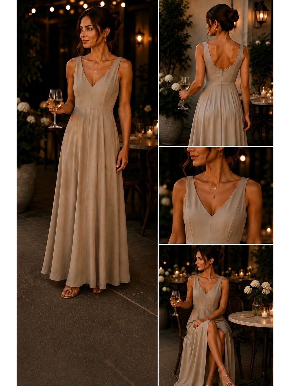 Show Me Your Mumu Taupe Maxi Dress Bridesmaid Formal Slip Dress Small